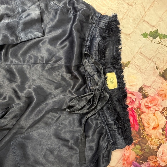 Navy Satin trouser Pants size M - Picture 3 of 7